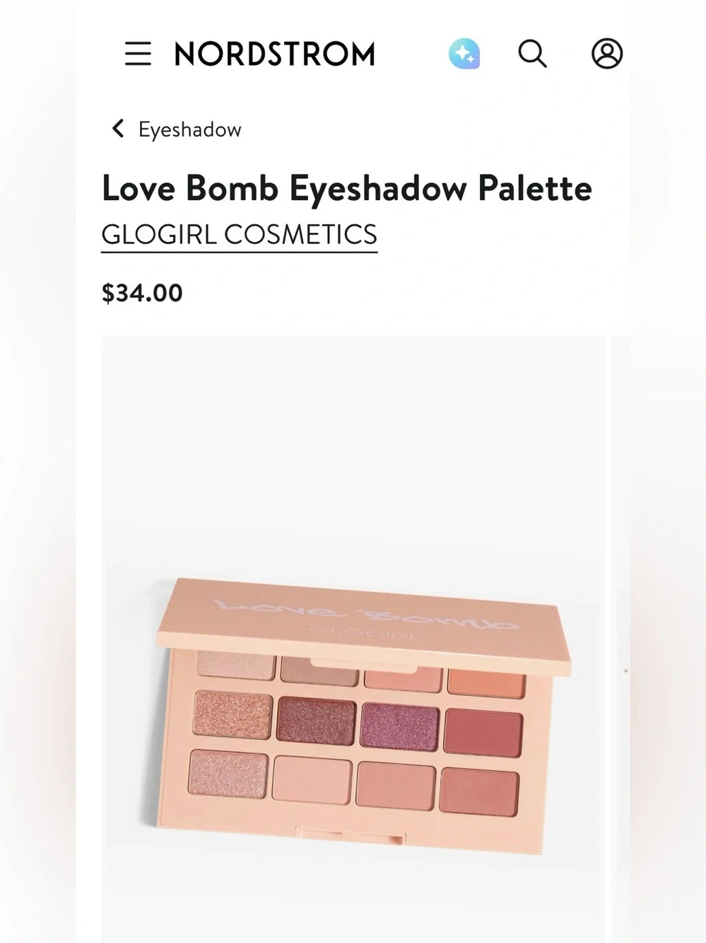 GLOGIRL Love Bomb Eyeshadow Palette NIB (R $34)